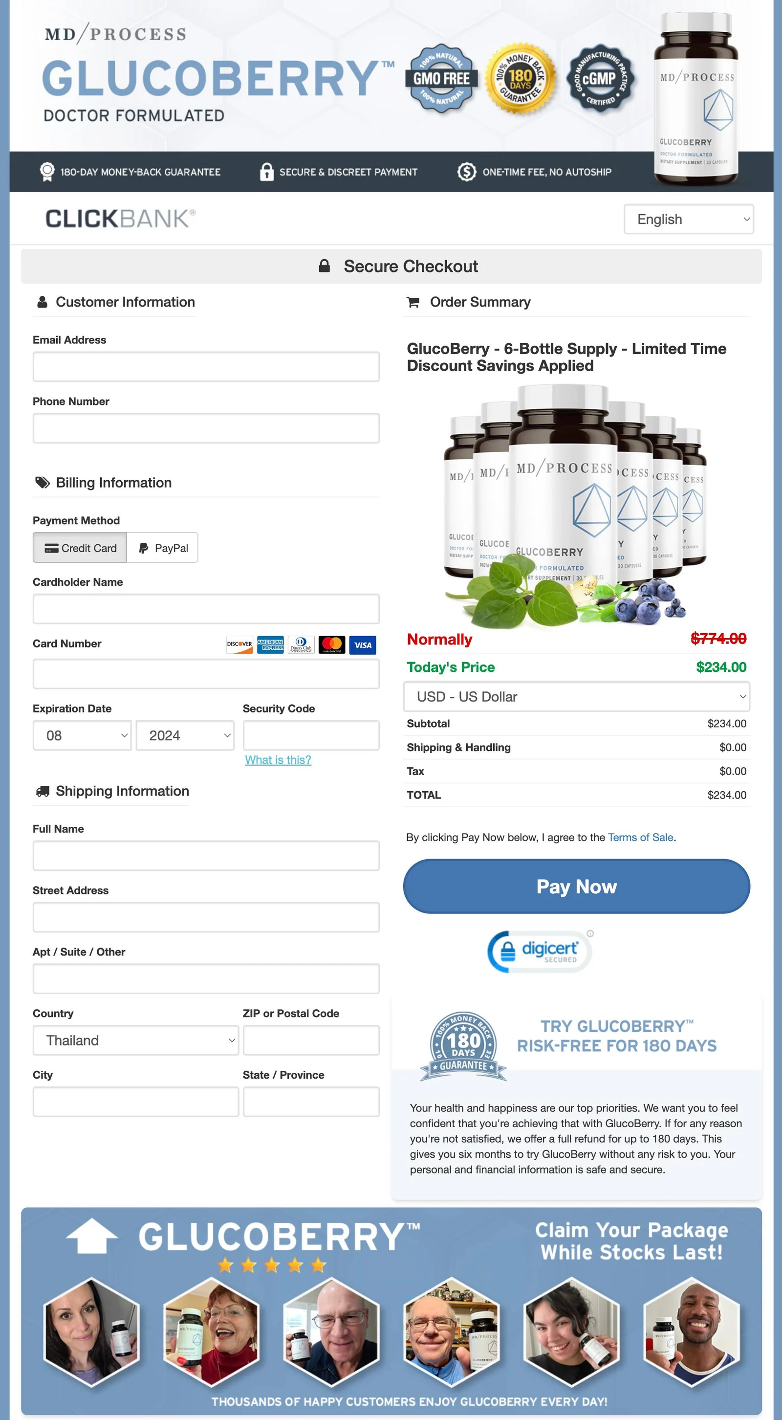 GlucoBerry Checkout